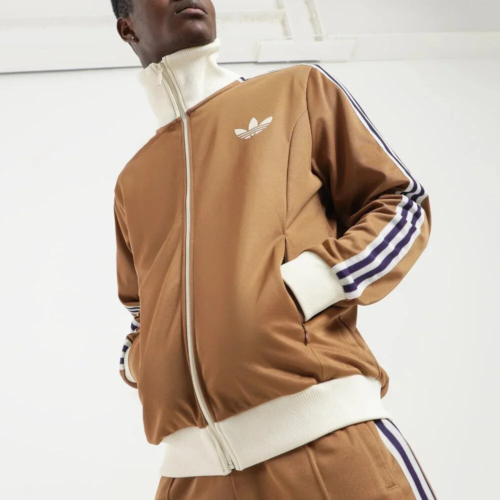 adidas Men's Brown and Pink Track Jacket - Picture 3 of 8